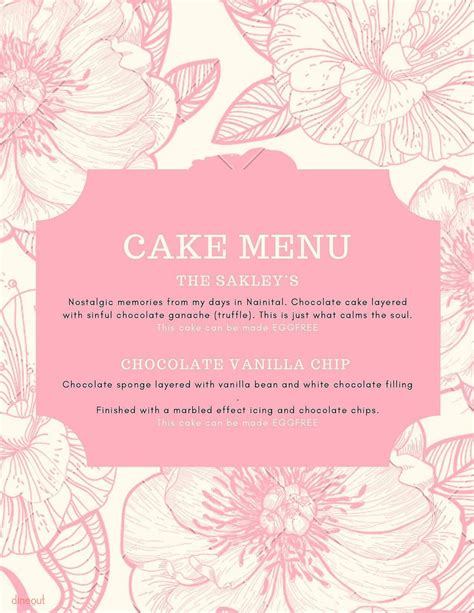 cake dior menu